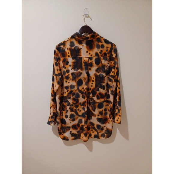 NWOT Aritzia WILFRED FREE Brinley Tie Dye Blouse Cider Gold Oversized Top S - Picture 4 of 6